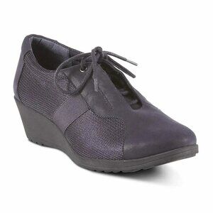 Basic Editions Women's Reina Wedge Oxford - Navy Blue